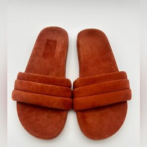 Seychelles Low Key Slide Sandals Terracotta Suede Women’s Size 8 NEW
